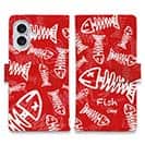 【手帳型】ボーン・フィッシュ　レッド