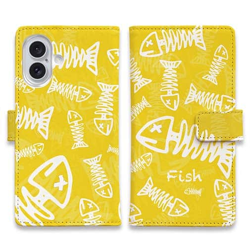 【手帳型】ボーン・フィッシュ イエロー