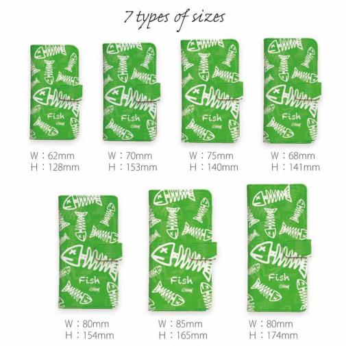 【手帳型】ボーン・フィッシュ　グリーン