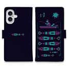 【手帳型】【釣りざんまい】愛犬と釣りを楽しむアングラー_カラフルダークネイビー