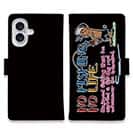 【手帳型】【釣りざんまい】魚がひいてる、どうしよう!_カラフルブラック