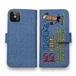 【手帳型】【釣りざんまい】魚がひいてる、どうしよう!_カラフルデニム風