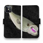 【手帳型】【佐藤ケロ子】シーバスの食欲　ブラック