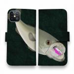 【手帳型】【佐藤ケロ子】シーバスの食欲　ダークグリーン