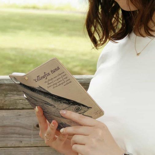 【手帳型】ビンテージなキハダ