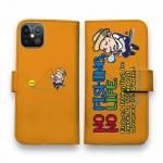 【手帳型】【釣りざんまい】ついついウトウトしちゃった釣り人_カラフルオレンジ