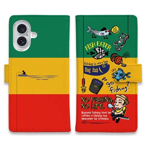 【手帳型】【釣りざんまい】釣り好きですがなにか?_カラフルラスタカラー