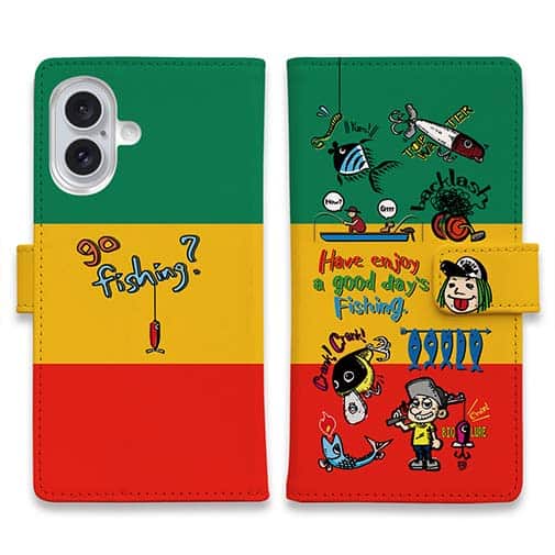 【手帳型】【釣りざんまい】魚釣りに出かけよう!_カラフルラスタカラー