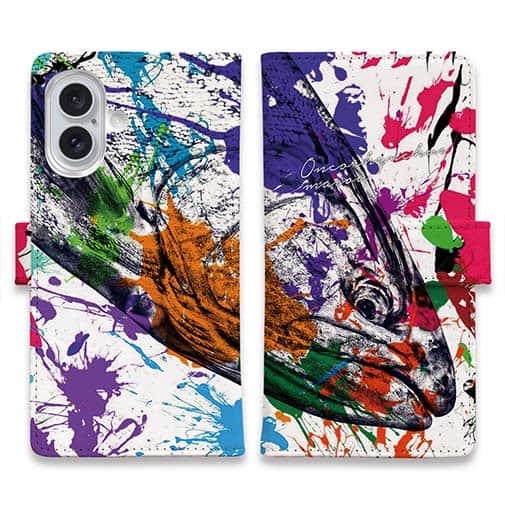 【手帳型】サクラマス ペンキペイント