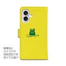 【手帳型】【釣りざんまい】カエルが釣りをするでケロ_カラフルイエロー