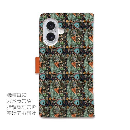 【手帳型】エキゾチックな魚のデザイン