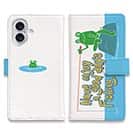 【手帳型】【釣りざんまい】カエルがノンビリ釣りをするでケロ_カラフルレトロ