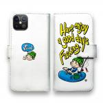 【手帳型】【釣りざんまい】ゴムボートアングラー_カラフルホワイト