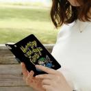 【手帳型】【釣りざんまい】ゴムボートアングラー_カラフルブラック