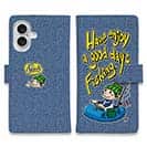 【手帳型】【釣りざんまい】ゴムボートアングラー_カラフルデニム風