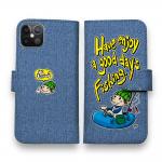 【手帳型】【釣りざんまい】ゴムボートアングラー_カラフルデニム風