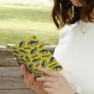 【手帳型】【釣りざんまい】ドット絵のブラックバスがいっぱい_カラフルイエロー