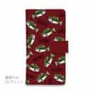 【手帳型】【釣りざんまい】ドット絵のブラックバスがいっぱい_カラフルレッド