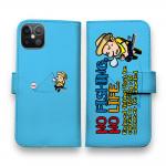 【手帳型】【釣りざんまい】ついついウトウトしちゃった釣り人_カラフルスカイブルー