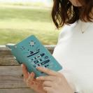 【手帳型】【釣りざんまい】愛犬と釣りを楽しむアングラー_カラフルミントブルー