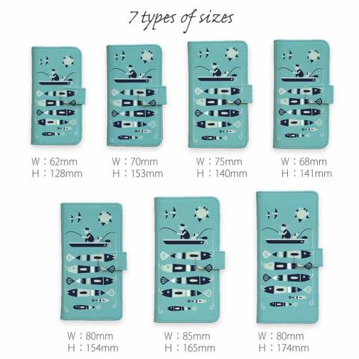 【手帳型】【釣りざんまい】愛犬と釣りを楽しむアングラー_カラフルミントブルー