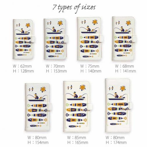 【手帳型】【釣りざんまい】愛犬と釣りを楽しむアングラー_カラフルホワイト