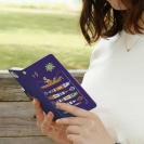 【手帳型】【釣りざんまい】愛犬と釣りを楽しむアングラー_カラフルパープル