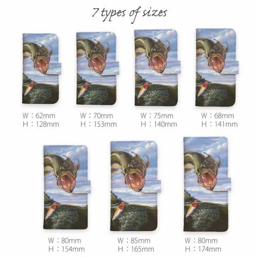 【八百板浩司】【手帳型】Bass & Pencil 水面を割ってルアーに飛びつくバス