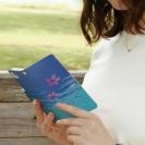 【手帳型】海の風景　海面に花