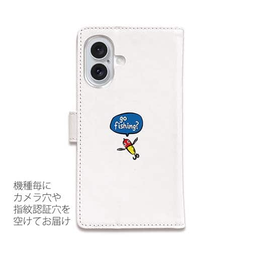 【手帳型】【釣りざんまい】釣りに行きませんか?_カラフルホワイト