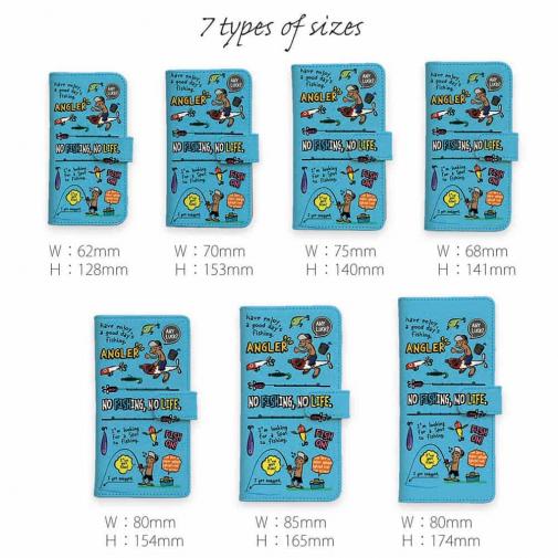 【手帳型】【釣りざんまい】釣りに行きませんか?_カラフルスカイブルー