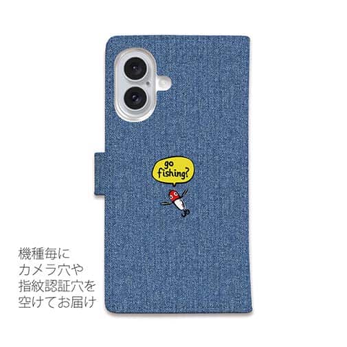【手帳型】【釣りざんまい】釣りに行きませんか?_カラフルデニム風