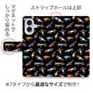 【手帳型】【釣りざんまい】ルアーコレクション_カラフルブラック