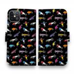 【手帳型】【釣りざんまい】ルアーコレクション_カラフルブラック