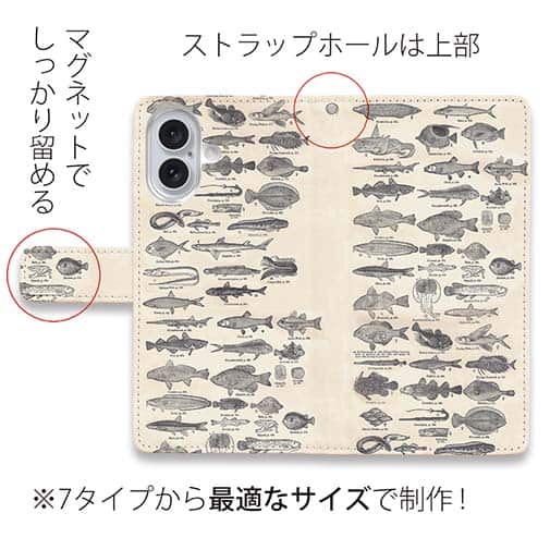 【手帳型】魚図鑑　1890年版