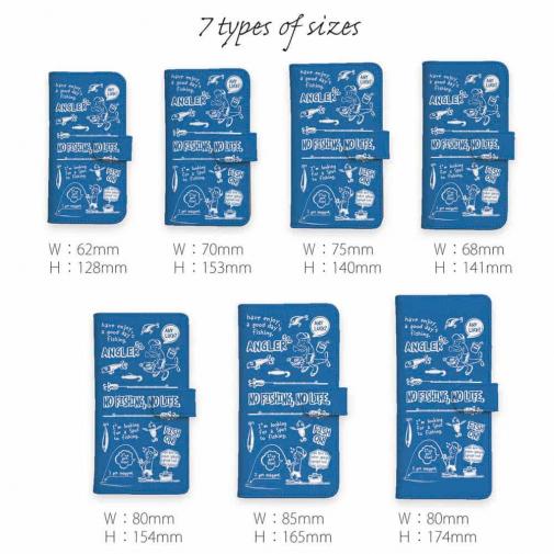 【手帳型】【釣りざんまい】釣りに行きませんか?_ブルー