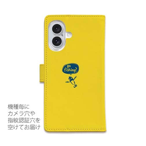 【手帳型】【釣りざんまい】釣りに行きませんか?_イエロー