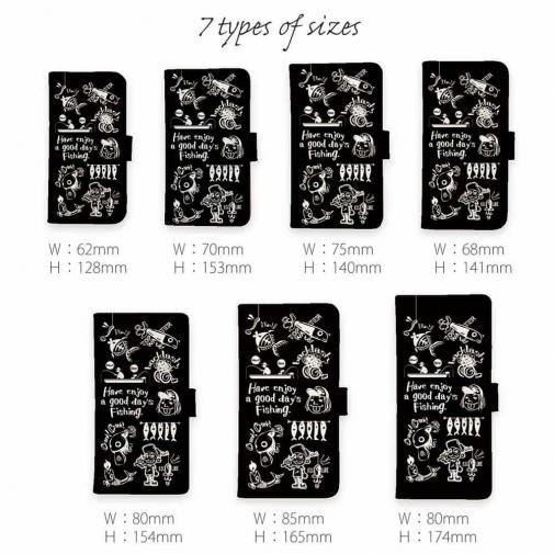 【手帳型】【釣りざんまい】魚釣りに出かけよう!_ブラック