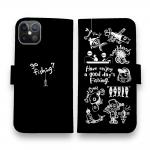 【手帳型】【釣りざんまい】魚釣りに出かけよう!_ブラック