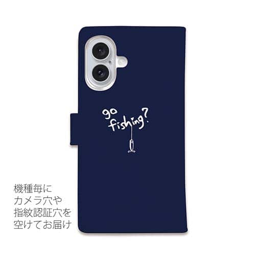 【手帳型】【釣りざんまい】魚釣りに出かけよう!_ネイビー
