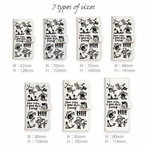 【手帳型】【釣りざんまい】魚釣りに出かけよう!_ホワイト