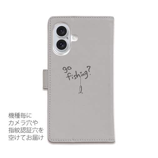 【手帳型】【釣りざんまい】魚釣りに出かけよう!_グレー