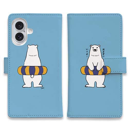【手帳型】シロクマと浮き輪(wakat)