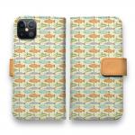 【手帳型】サーモンのシームレイスデザイン