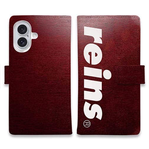 【手帳型】【reins】レッド&ロゴ