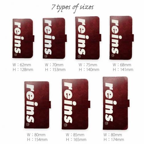 【手帳型】【reins】レッド&ロゴ