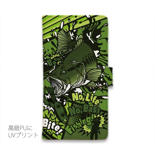 【手帳型】【FISH MAN】エキサイティングバイト! マッドグリーン