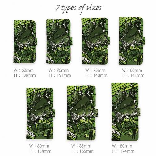 【手帳型】【FISH MAN】エキサイティングバイト! マッドグリーン