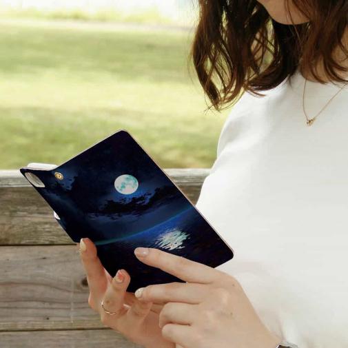 【手帳型】海に浮かぶ月