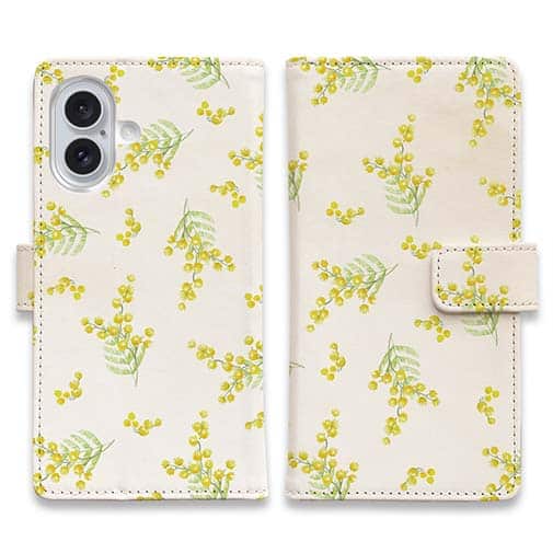 【手帳型】ミモザ(ホワイト)